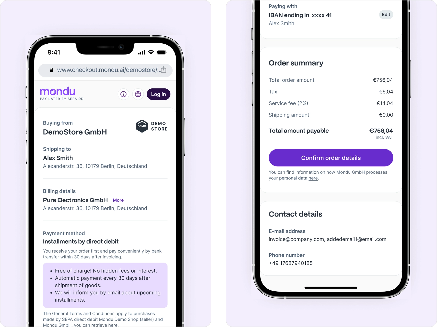 Hosted checkout on mobile